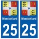 25 Montbéliard blason autocollant plaque stickers ville