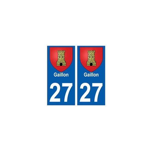 27 Gaillon blason autocollant plaque stickers ville