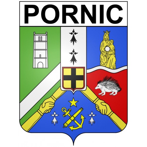 Pornic 44 ville Stickers blason autocollant adhésif