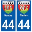 44 Nantes blason autocollant plaque stickers ville