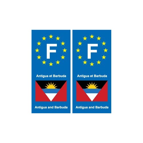 F Europe Antigua-et-Barbuda Antigua and Barbuda autocollant plaque