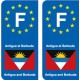 F Europe Antigua-et-Barbuda Antigua and Barbuda autocollant plaque