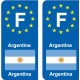 F Europe Argentine Argentina autocollant plaque