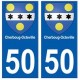 50 Cherbourg-Octeville blason autocollant plaque stickers ville