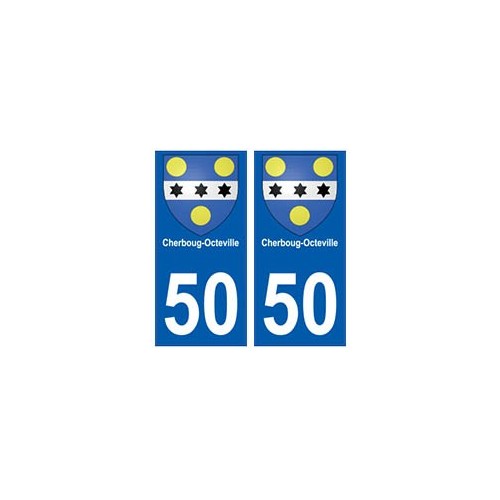 50 Cherbourg-Octeville blason autocollant plaque stickers ville