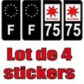 sticker plaque immatriculation Portugal FPF sticker with number choice of  black