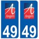 49 Angers logo autocollant plaque stickers ville