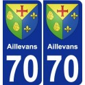 70 Aillevans coat of arms sticker plate stickers city