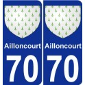 70 Ailloncourt coat of arms sticker plate stickers city