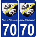 70 Aisey-et-Richecourt coat of arms sticker plate stickers city
