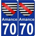 70 Amance coat of arms sticker plate stickers city