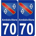 70 Ambiévillers coat of arms sticker plate stickers city