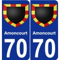 70 Amoncourt coat of arms sticker plate stickers city