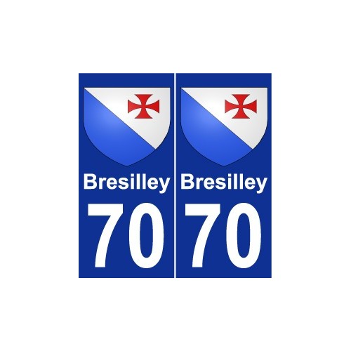 70 Bresilley blason autocollant plaque stickers ville