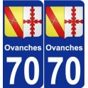 70 Ovanches coat of arms sticker plate stickers city