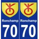 70 Ronchamp blason autocollant plaque stickers ville