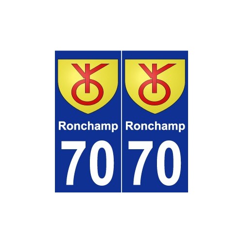 70 Ronchamp blason autocollant plaque stickers ville