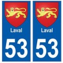 53 Laval blason autocollant plaque stickers ville