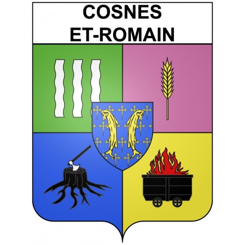 Cosnes-et-Romain Sticker wappen, gelsenkirchen, augsburg, klebender aufkleber