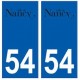 54 Nancy logo autocollant plaque stickers ville