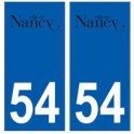 54 Nancy logo autocollant plaque stickers ville