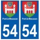 54 Pont-à-Mousson blason autocollant plaque stickers ville