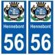 56 Hennebont blason autocollant plaque stickers ville