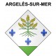 Pegatinas escudo de armas de Argelès-sur-Mer adhesivo de la etiqueta engomada