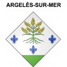 Pegatinas escudo de armas de Argelès-sur-Mer adhesivo de la etiqueta engomada