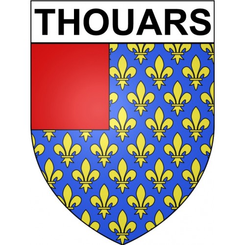 Pegatinas escudo de armas de Thouars adhesivo de la etiqueta engomada