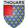 Pegatinas escudo de armas de Thouars adhesivo de la etiqueta engomada