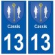 13 Cassis blason ville autocollant plaque