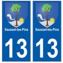 13 Sausset-les-Pins coat of arms city sticker plate