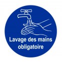 Sticker Lavage des mains obligatoire logo 2 - se laver les mains obligation législation autocollant sticker
