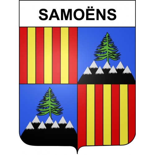 Samoëns Sticker wappen, gelsenkirchen, augsburg, klebender aufkleber