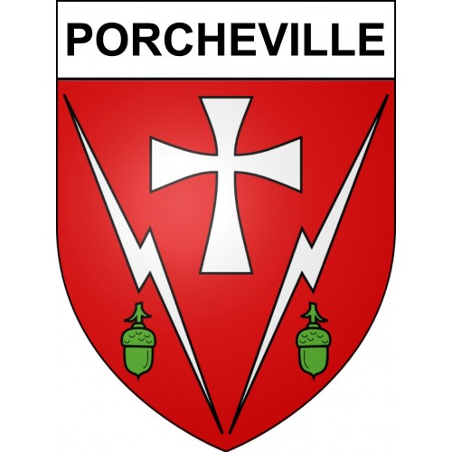 Porcheville 78 ville sticker blason écusson autocollant adhésif
