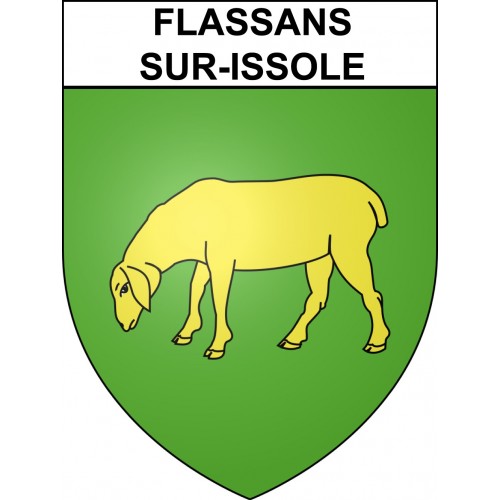 Flassans-sur-Issole 83 ville sticker blason écusson autocollant adhésif