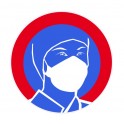 Porter un masque, se protéger masque obligatoire autocollant sticker stop virus coronavirus covid