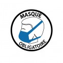 Masque obligatoire autocollant sticker stop virus coronavirus covid