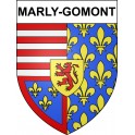Marly-Gomont 02 ville sticker blason écusson autocollant adhésif