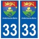 33 Andernos-les-Bains blason  ville sticker autocollant plaque