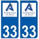 33 Andernos-les-Bains logo ville sticker autocollant plaque