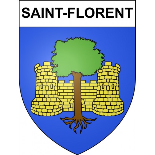 Pegatinas escudo de armas de Saint-Florent adhesivo de la etiqueta engomada