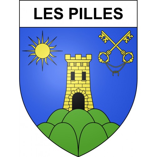 Stickers coat of arms Les Pilles adhesive sticker