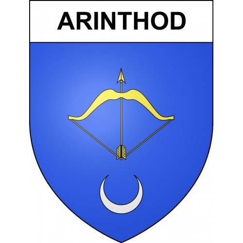 Pegatinas escudo de armas de Arinthod adhesivo de la etiqueta engomada