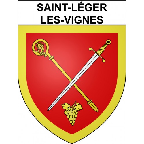 Saint-Léger-les-Vignes 44 ville sticker blason écusson autocollant adhésif