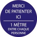 Merci de patienter ici autocollant adhésif sticker logo 93