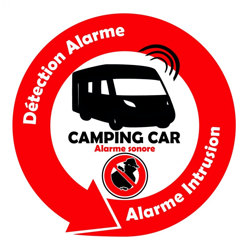 Alarme camping-car Attention système géolocalisation GPS autocollant  voiture auto sticker logo598