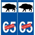 Wild boar sticker number decal plate