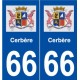 66 Cerbère logo autocollant plaque ville